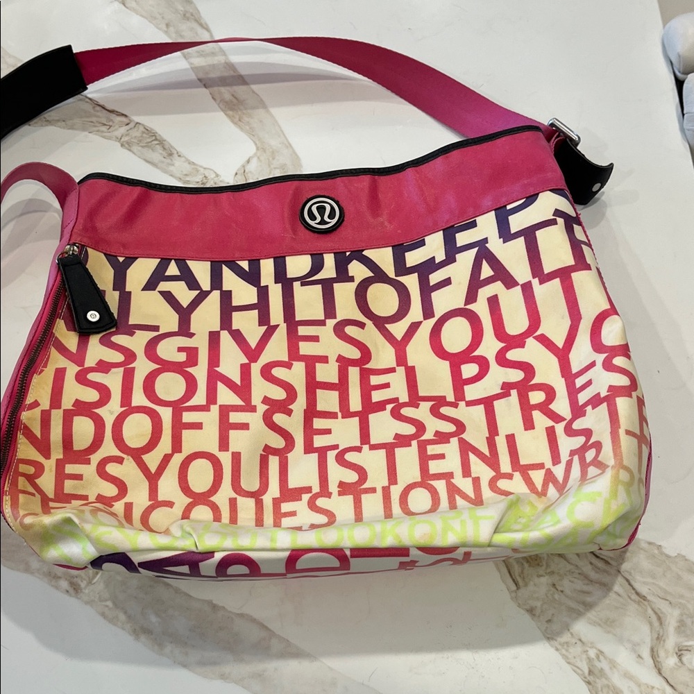 Lululemon Athletica Pink and Ombré pastel Shoulder Bag